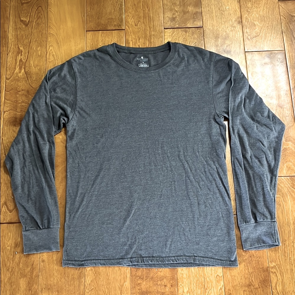 Stafford Gray Long Sleeve T-Shirt Crew Neck Size Small Casual